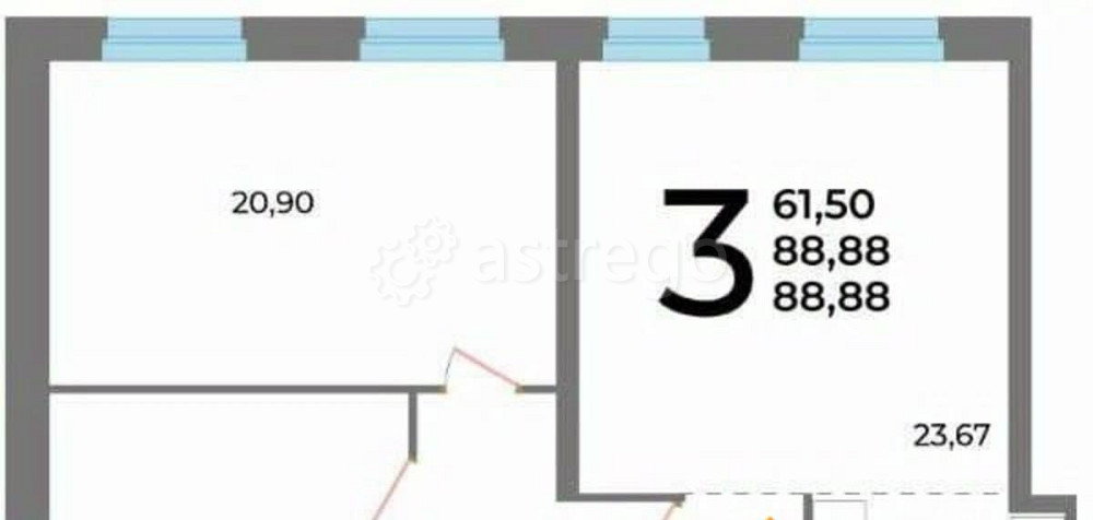 3-комн. квартира, 89.2 м2, 18/34 эт. Уфа - изображение 4