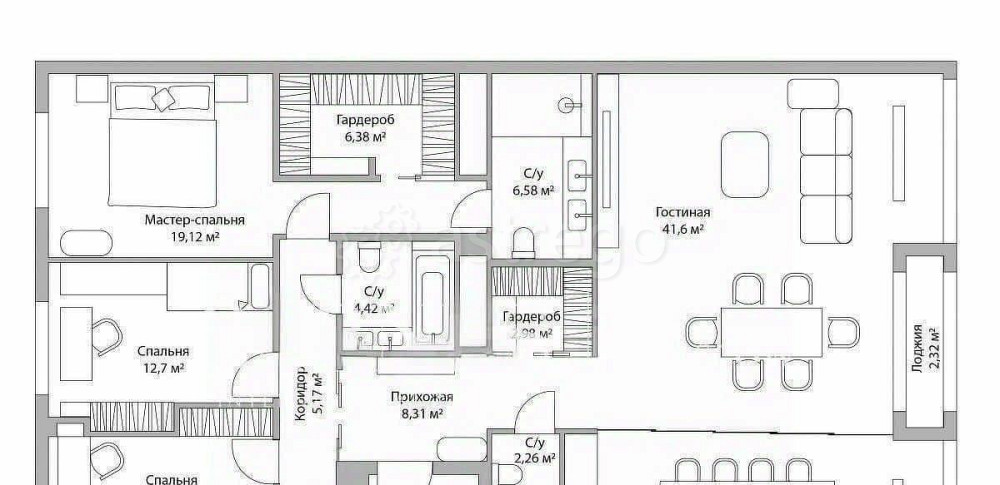 4-комн. квартира, 157 м2, 6/15 эт. Москва - изображение 1