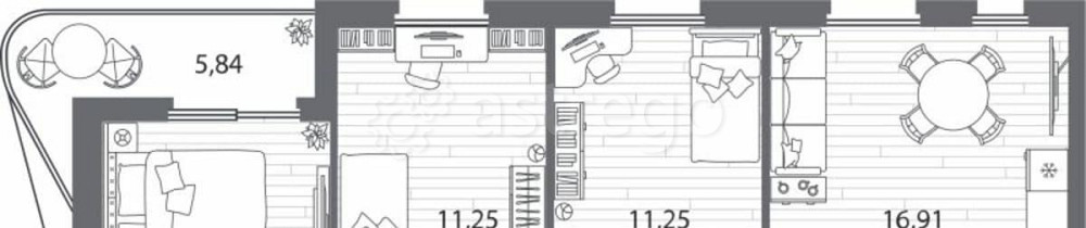 3-комн. квартира, 78.6 м2, 11/13 эт. Санкт-Петербург - изображение 1
