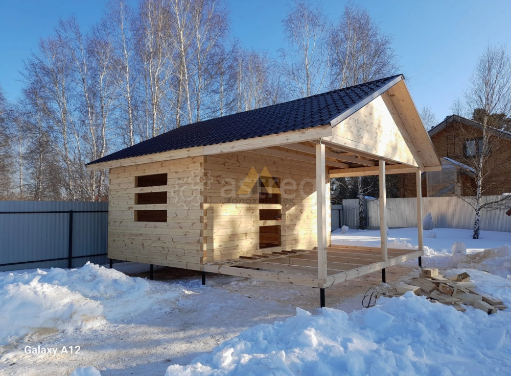 Баня из бруса 3х6 с террасой 3х6 Иркутск - изображение 1