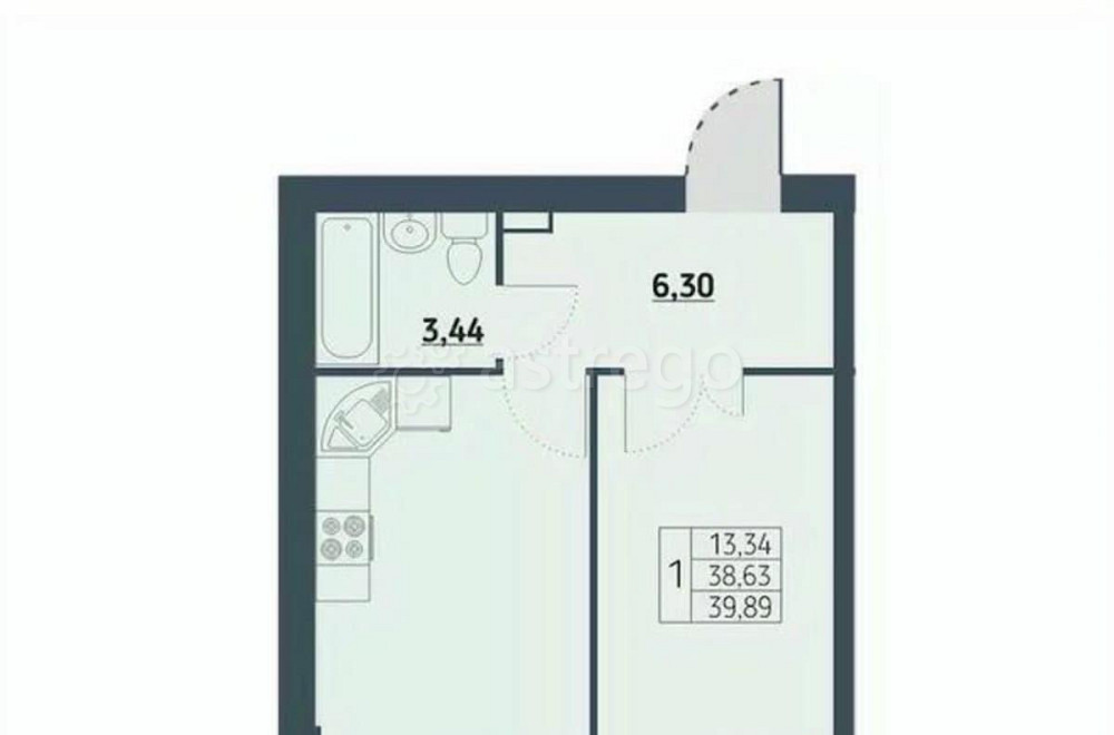 1-комн. квартира, 39.6 м2, 9/9 эт. Красноярск - изображение 1