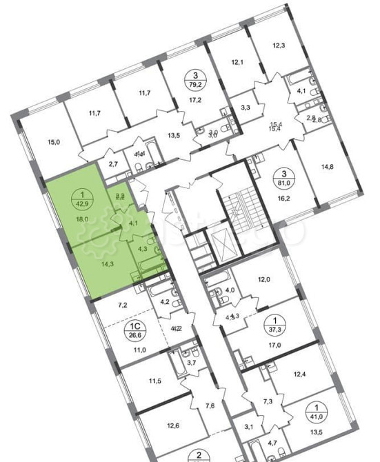 1-комн. квартира, 42 м2, 8/17 эт. Москва - изображение 4
