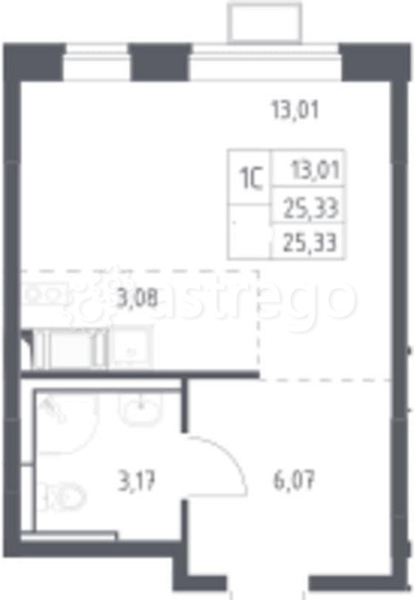 Студия, 25.33 м2, 5/9 эт. Москва - изображение 7