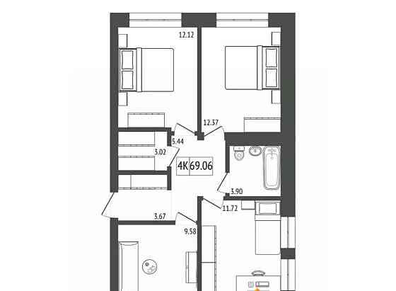 4-комн. квартира, 69.06 м2, 14/17 эт. Красноярск