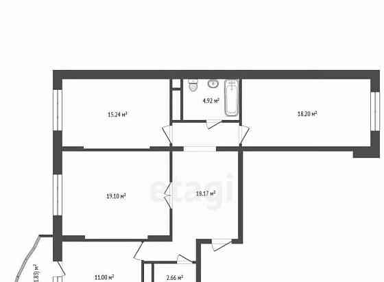 3-комн. квартира, 90.5 м2, 19/25 эт. Одинцово