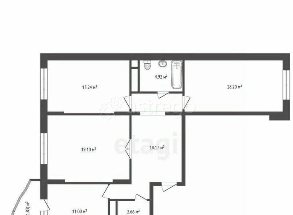 3-комн. квартира, 90.5 м2, 19/25 эт. Одинцово - изображение 2