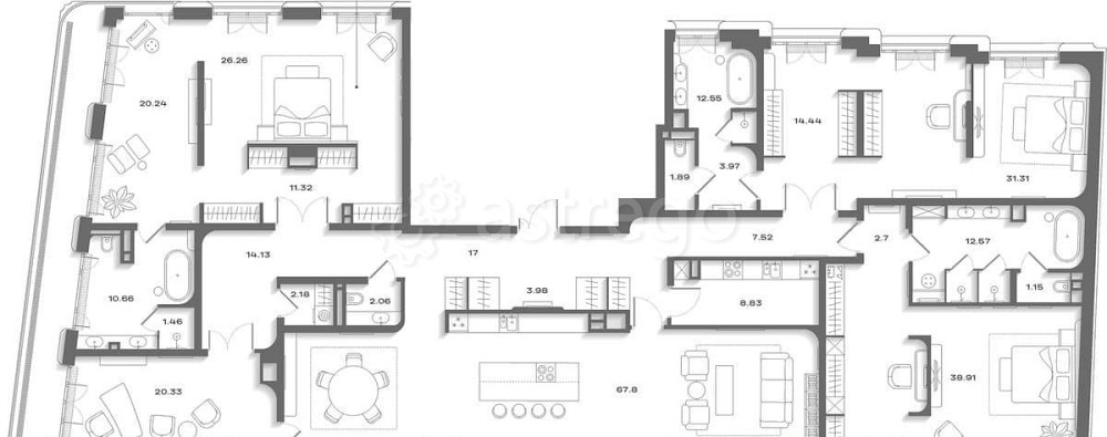 4-комн. квартира, 367 м2, 8/8 эт. Москва - изображение 1
