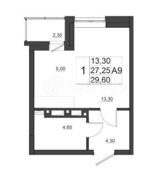 1-комн. квартира, 29.6 м2, 12/17 эт. Красноярск - изображение 1