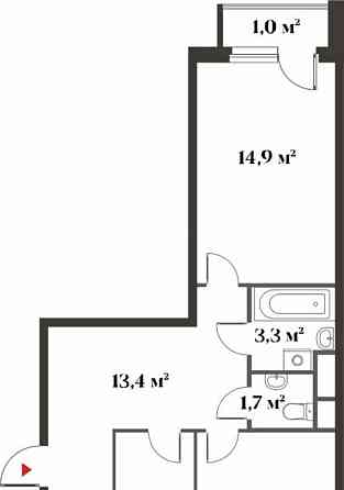 2-комн. квартира, 61.1 м2, 3/6 эт. Красногорск