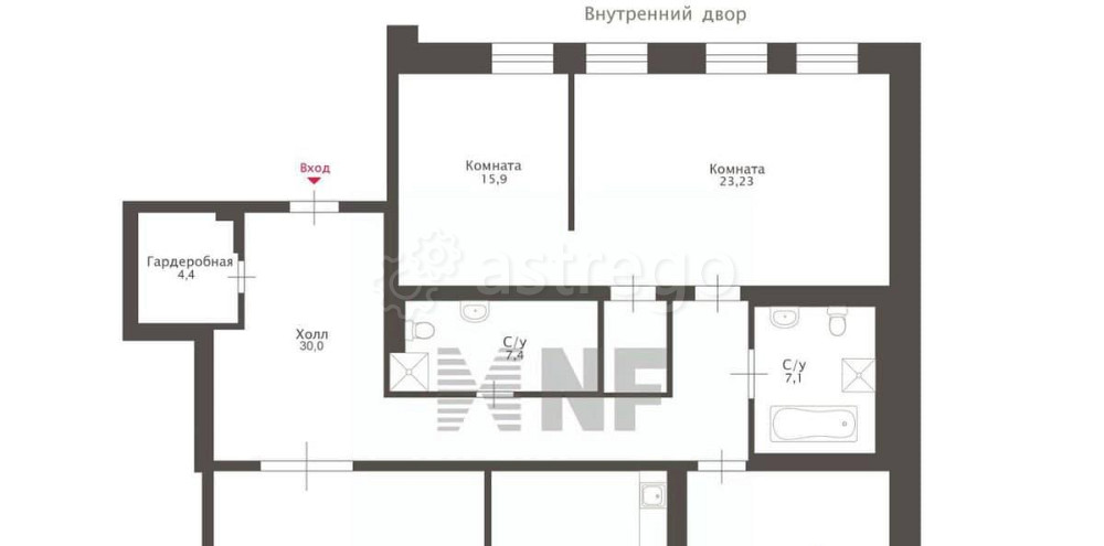 4-комн. квартира, 150.6 м2, 2/8 эт. Санкт-Петербург - изображение 3
