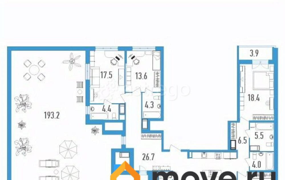 5-комн. квартира, 224.4 м2, 14/18 эт. Санкт-Петербург - изображение 2