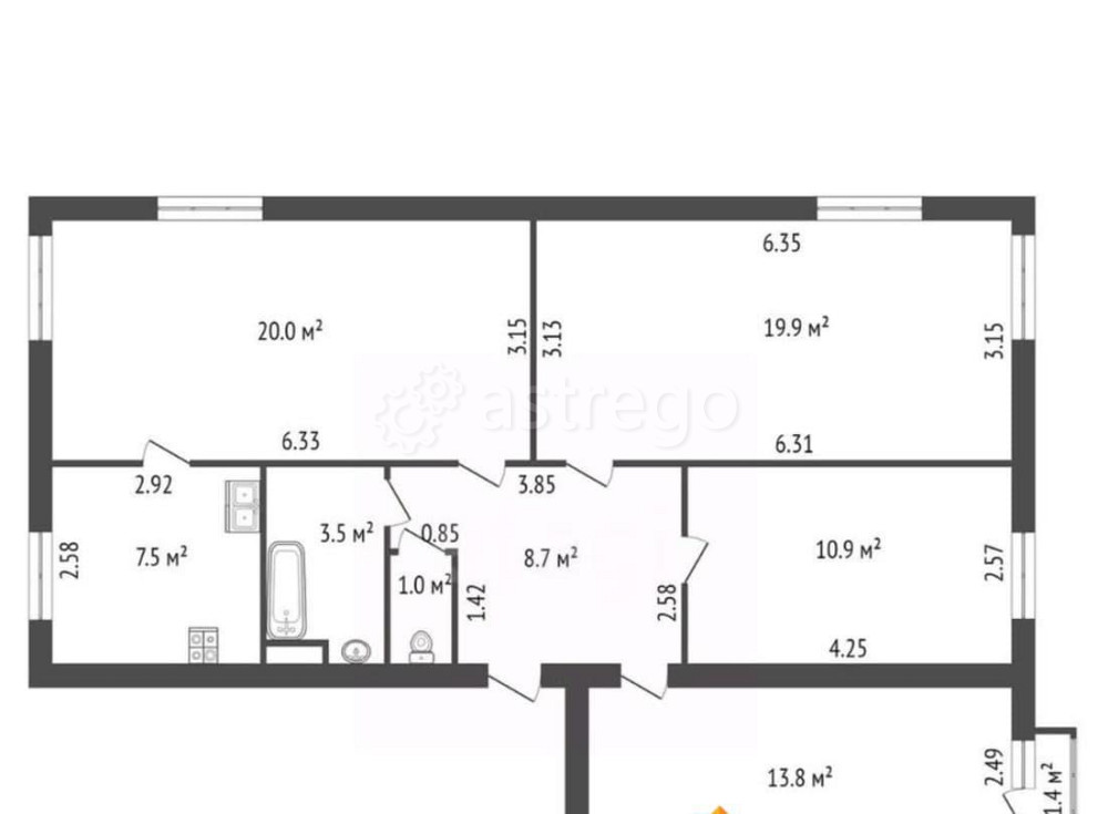 4-комн. квартира, 85.3 м2, 2/3 эт. Санкт-Петербург - изображение 1