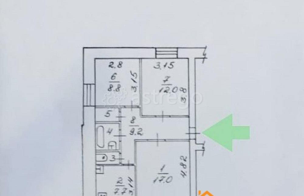 3-комн. квартира, 60 м2, 2/5 эт. Северодвинск - изображение 2