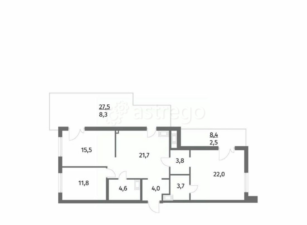 3-комн. квартира, 97.9 м2, 6/6 эт. Санкт-Петербург - изображение 1