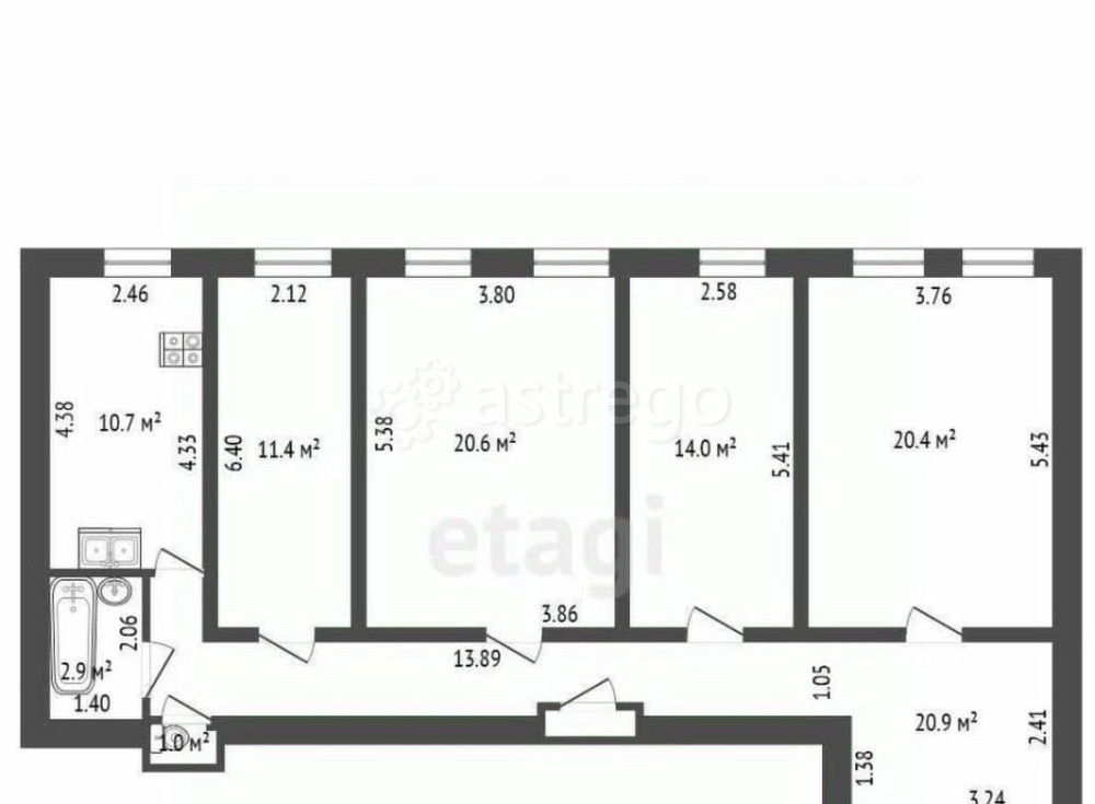 4-комн. квартира, 101.9 м2, 5/6 эт. Санкт-Петербург - изображение 2
