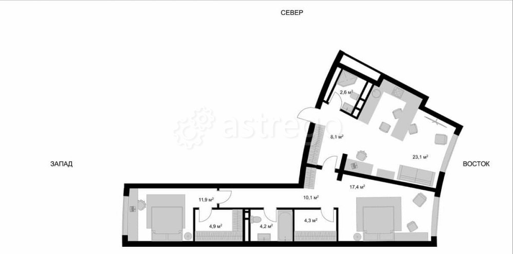 3-комн. квартира, 86.6 м2, 12/17 эт. Мытищи - изображение 1