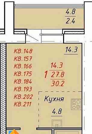 1-комн. квартира, 30.4 м2, 3/5 эт. Новоалтайск