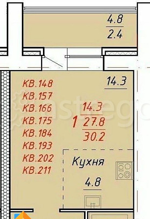 1-комн. квартира, 30.4 м2, 3/5 эт. Новоалтайск - изображение 1