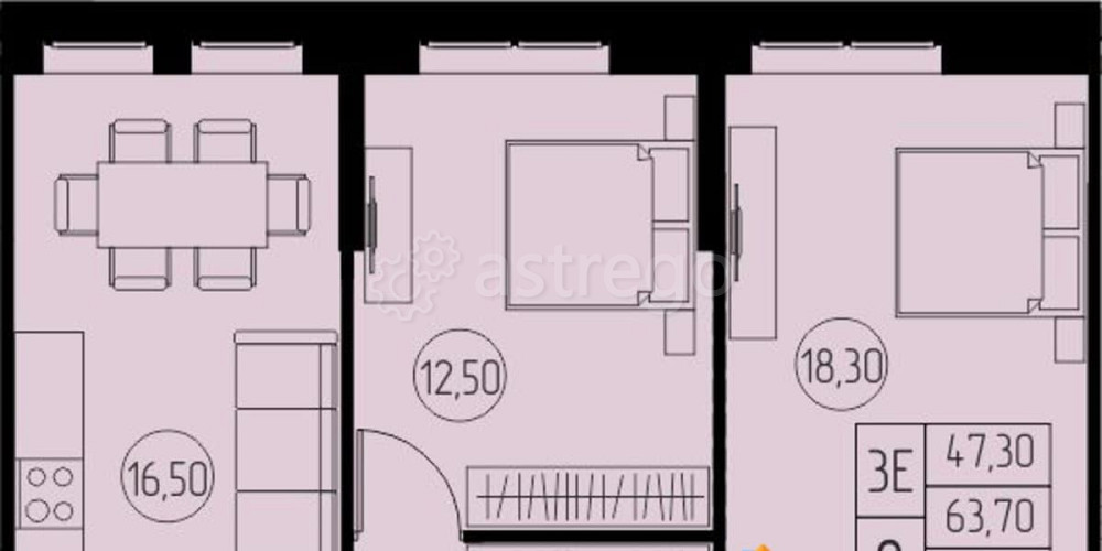3-комн. квартира, 63.7 м2, 18/23 эт. Пушкино - изображение 2