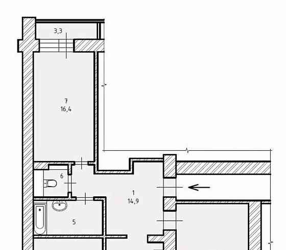 3-комн. квартира, 84 м2, 2/16 эт. Санкт-Петербург