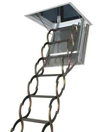 Лестница чердачная металлическая огнестойкая (60 мин) ножничная Fakro LSF Череповец