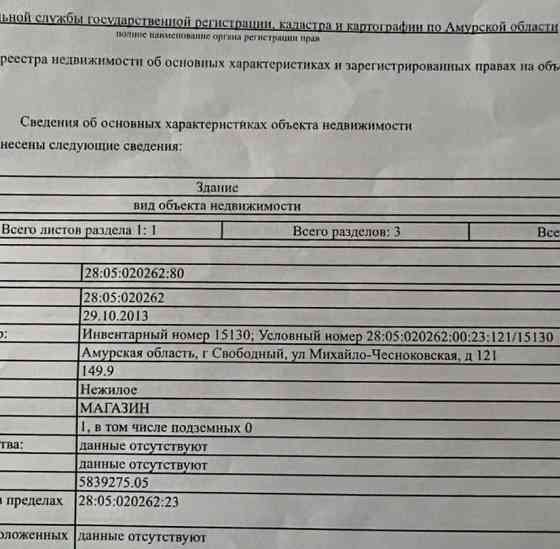 Торговое помещение, 241 м2 Свободный