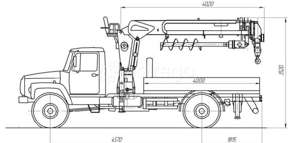 Бурильно-крановая установка БКУ TAURUS 035А шасси ГАЗ 33081 Садко Самара - изображение 1