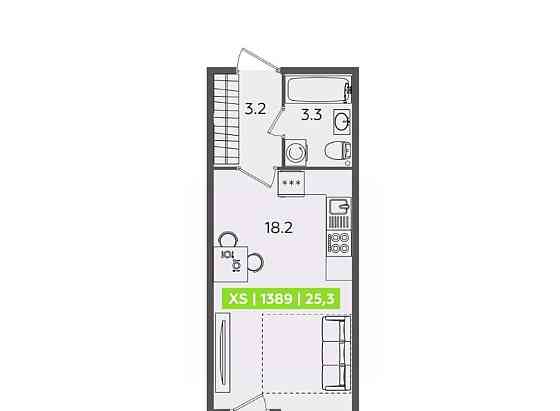 Студия, 25.3 м2, 1/13 эт. Санкт-Петербург