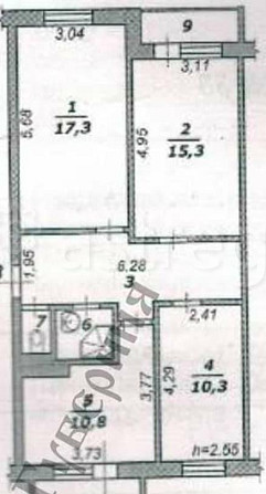 3-комн. квартира, 71.3 м2, 1/5 эт. Дубовое - изображение 2