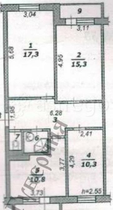 3-комн. квартира, 71.3 м2, 1/5 эт. Дубовое - изображение 2