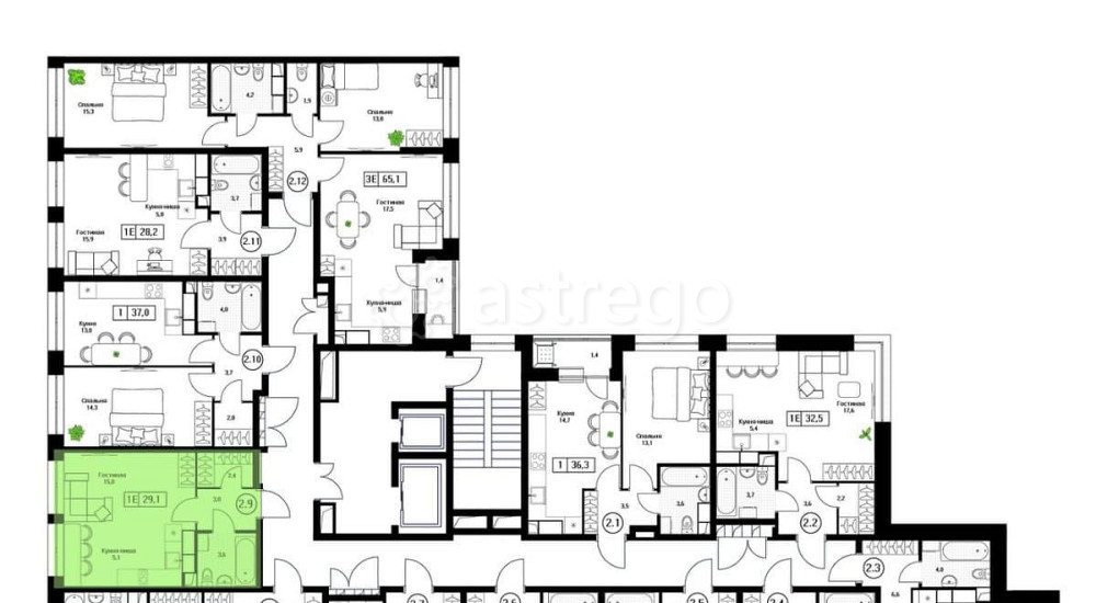 Студия, 29.1 м2, 12/17 эт. Пушкино - изображение 1