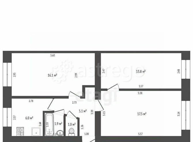 3-комн. квартира, 62.7 м2, 1/5 эт. Стерлитамак - изображение 3