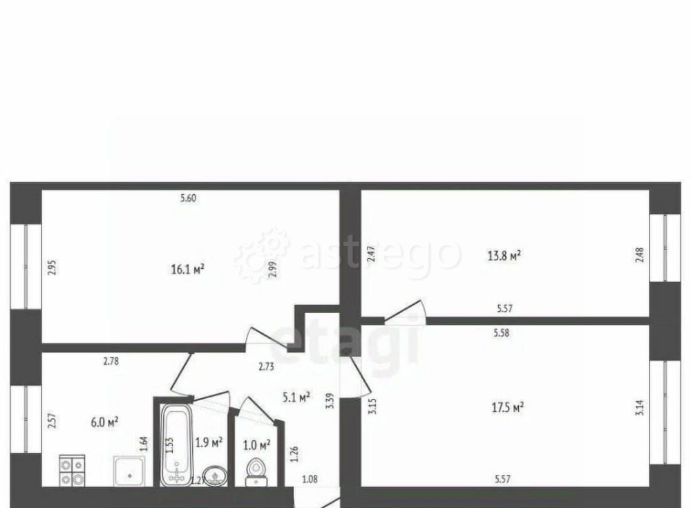 3-комн. квартира, 62.7 м2, 1/5 эт. Стерлитамак - изображение 3