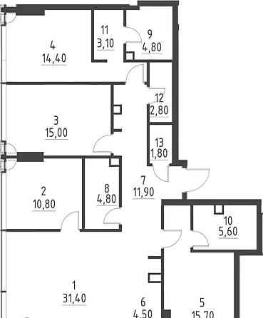 4-комн. квартира, 126.6 м2, 17/37 эт. Москва