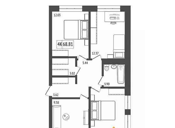 4-комн. квартира, 68.81 м2, 12/17 эт. Красноярск