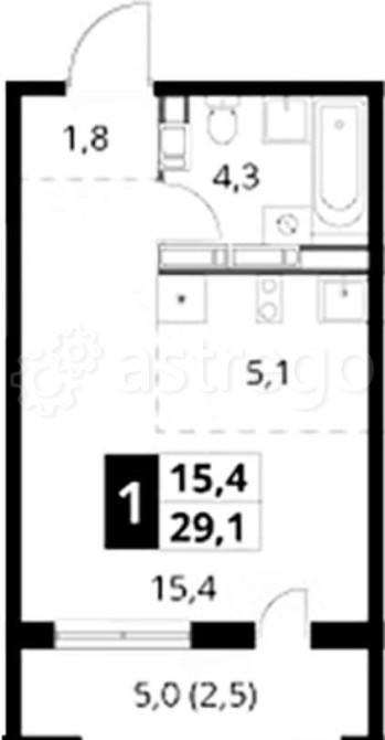 Студия, 29.1 м2, 25/25 эт. Москва - изображение 7