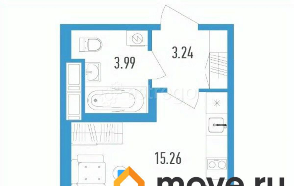 Студия, 23.7 м2, 7/12 эт. Санкт-Петербург - изображение 1