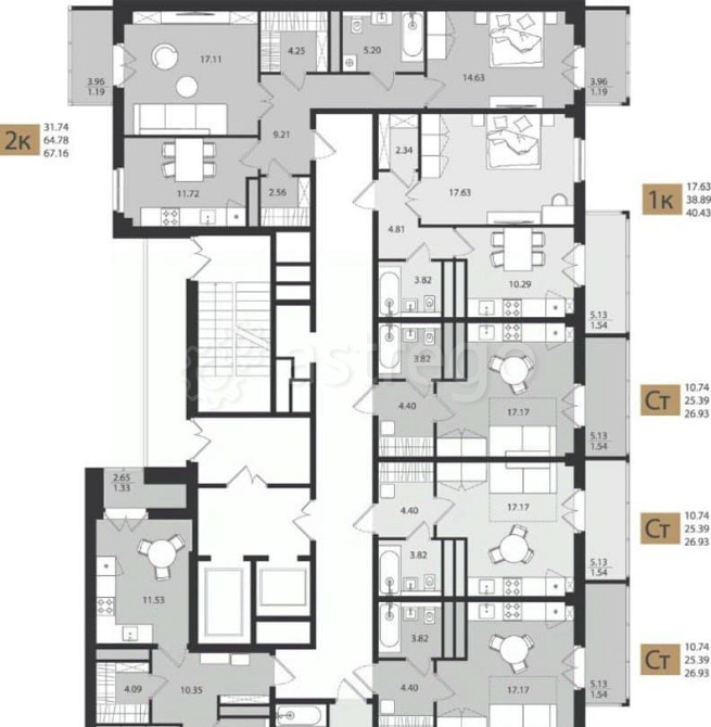 1-комн. квартира, 40.43 м2, 13/16 эт. Архангельск - изображение 6