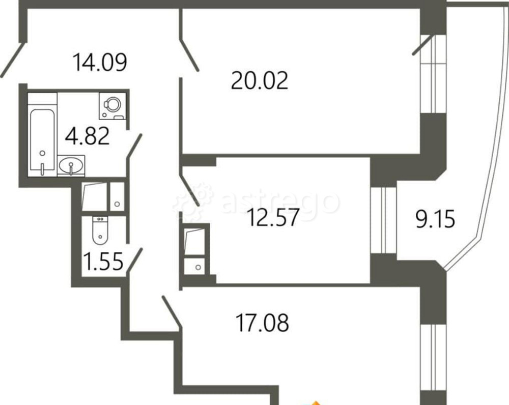 2-комн. квартира, 74.79 м2, 14/17 эт. Подольск - изображение 1