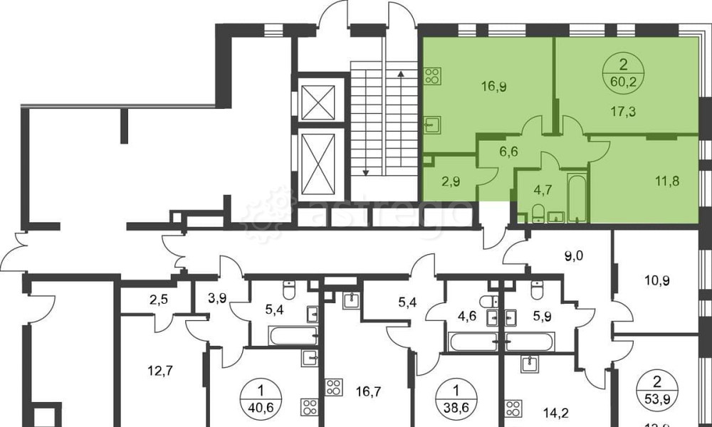 2-комн. квартира, 60 м2, 1/17 эт. Москва - изображение 8