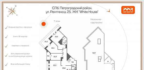 4-комн. квартира, 148.4 м2, 7/7 эт. Санкт-Петербург