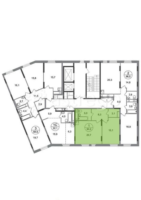 1-комн. квартира, 50 м2, 10/17 эт. Москва - изображение 4