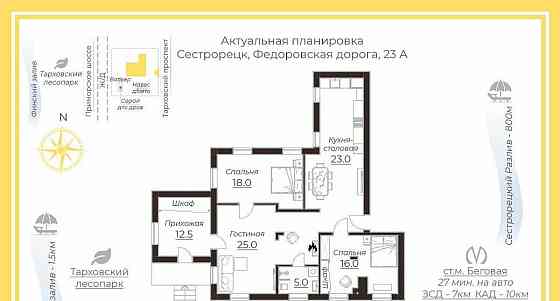 3-комн. квартира, 99.5 м2, 1/2 эт. Санкт-Петербург