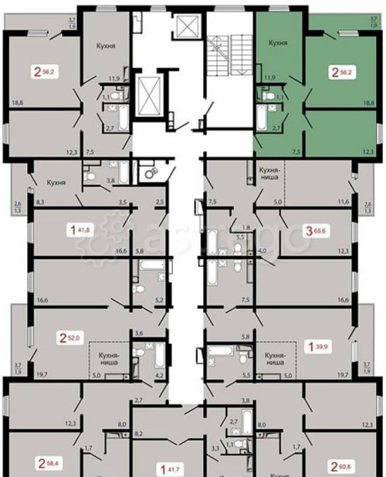 2-комн. квартира, 56.2 м2, 12/17 эт. Красноярск - изображение 3
