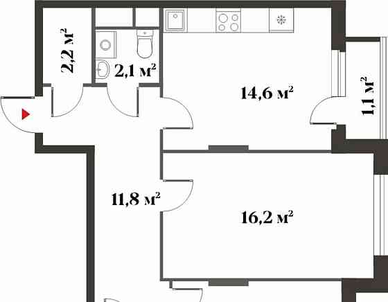 2-комн. квартира, 63.7 м2, 2/6 эт. Красногорск