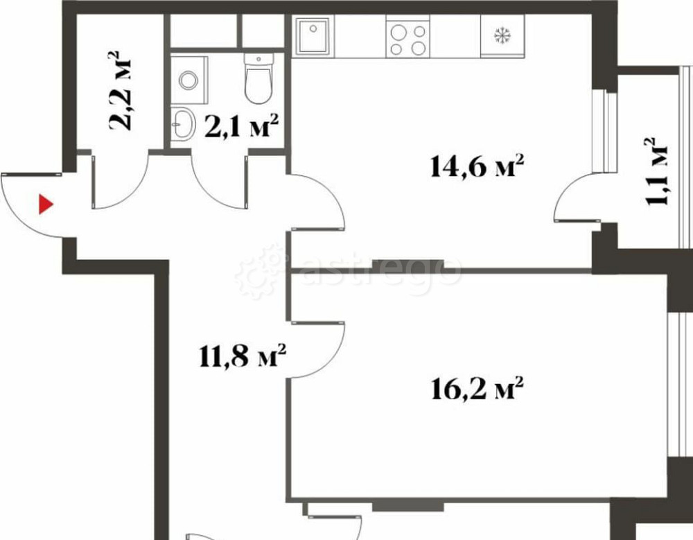 2-комн. квартира, 63.7 м2, 2/6 эт. Красногорск - изображение 1