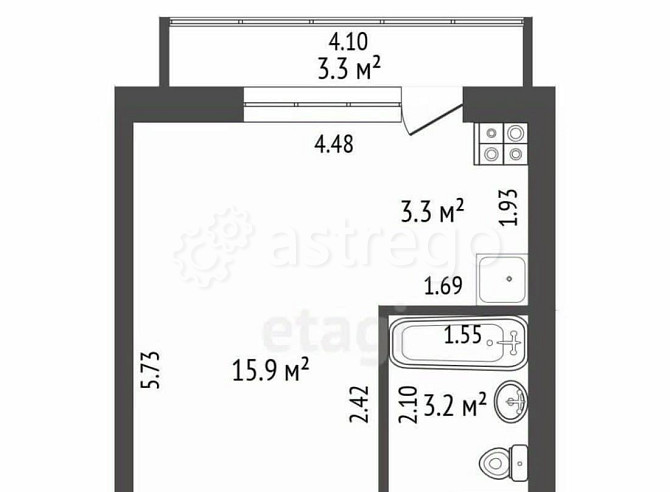 Студия, 27 м2, 7/10 эт. Стерлитамак - изображение 2