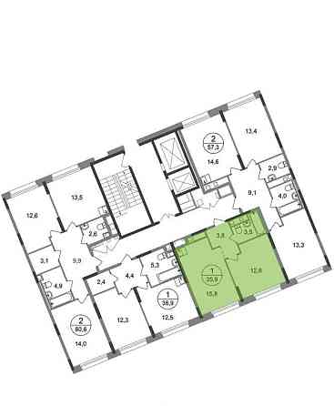 1-комн. квартира, 35 м2, 2/17 эт. Москва