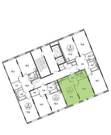 1-комн. квартира, 41 м2, 14/17 эт. Москва