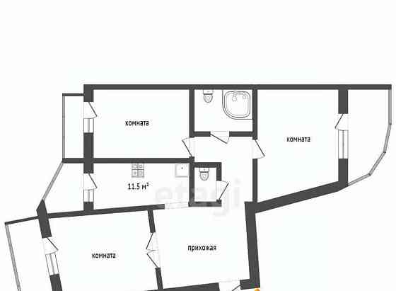 3-комн. квартира, 89.9 м2, 5/14 эт. Архангельск